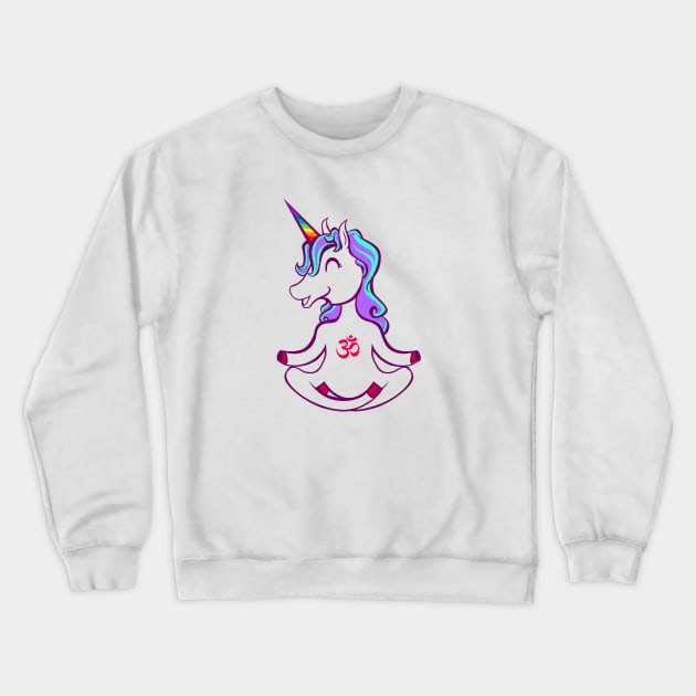 unicorn and yoga Crewneck Sweatshirt by mooby21